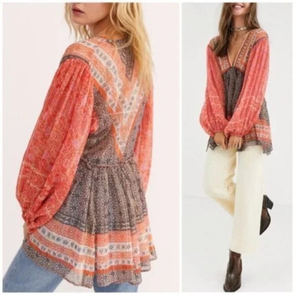 Free People Aliyah Printed Tunic. XS